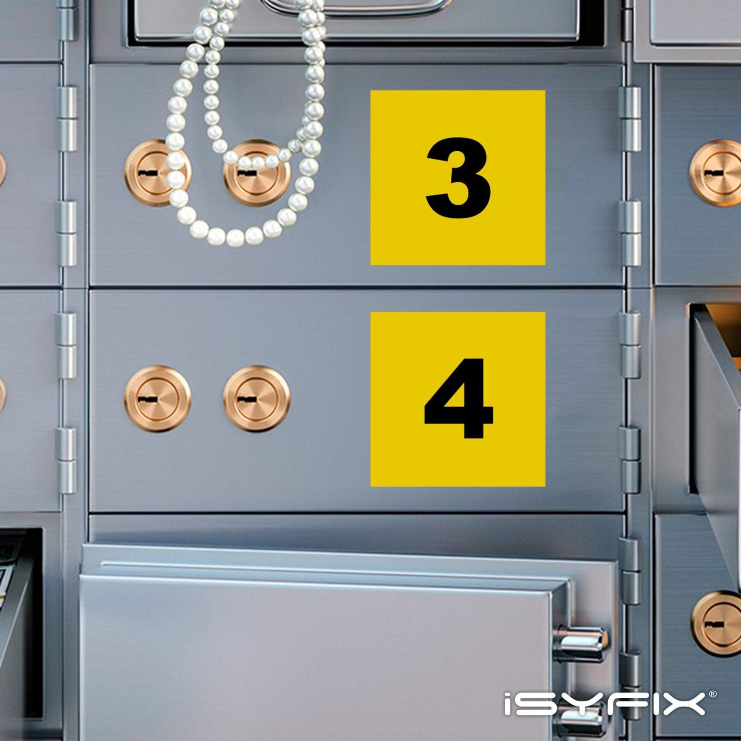 iSYFIX Yellow Consecutive Number Stickers – 1 to 100, 3-inch, 1 Set – Vinyl Self Adhesive Premium Decal, Ideal for Inventory, Storage, Organizing, Boxes, Toolbox, Lockers & More, Indoor/Outdoor