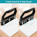 AFMAT 3 Hole Punch Heavy Duty, 9/32" Holes, 50-Sheet Hole Puncher 3 Ring - Image 4
