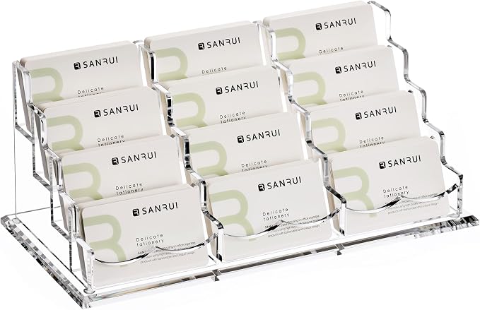 SANRUI Clear Acrylic Business Card Holder by SANRUI