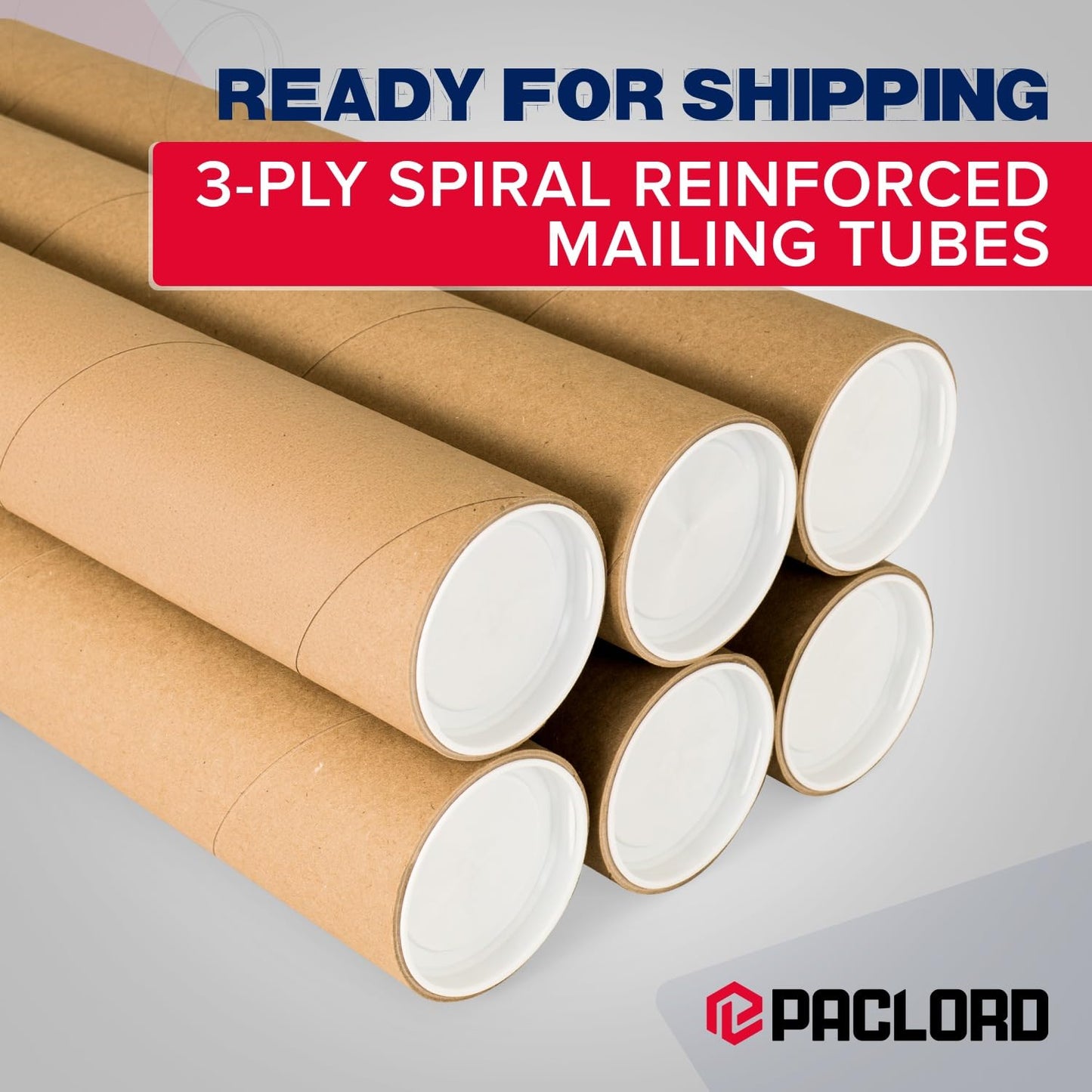 3" x 72" Heavy-Duty Reinforced Cardboard Mailing Tube, Pack of 4 Tubes with 8 Caps – Secure USPS Approved – Great for Shipping and Storing of Prints, Artwork, Posters or Documents