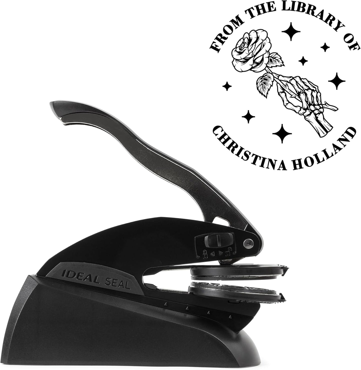 from The Library of Embossers & Stamps for Fantasy Book Readers | Custom Embosser | Custom Stamp | Ex Libris | Elevate Your Fantasy Collection of Stories and Novels (Design 17, Embosser)