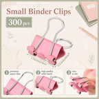 Yexiya 300 Pcs Small Binder Clips Sturdy 0.75 Inch Pink Paper Med Clips Office - Image 2