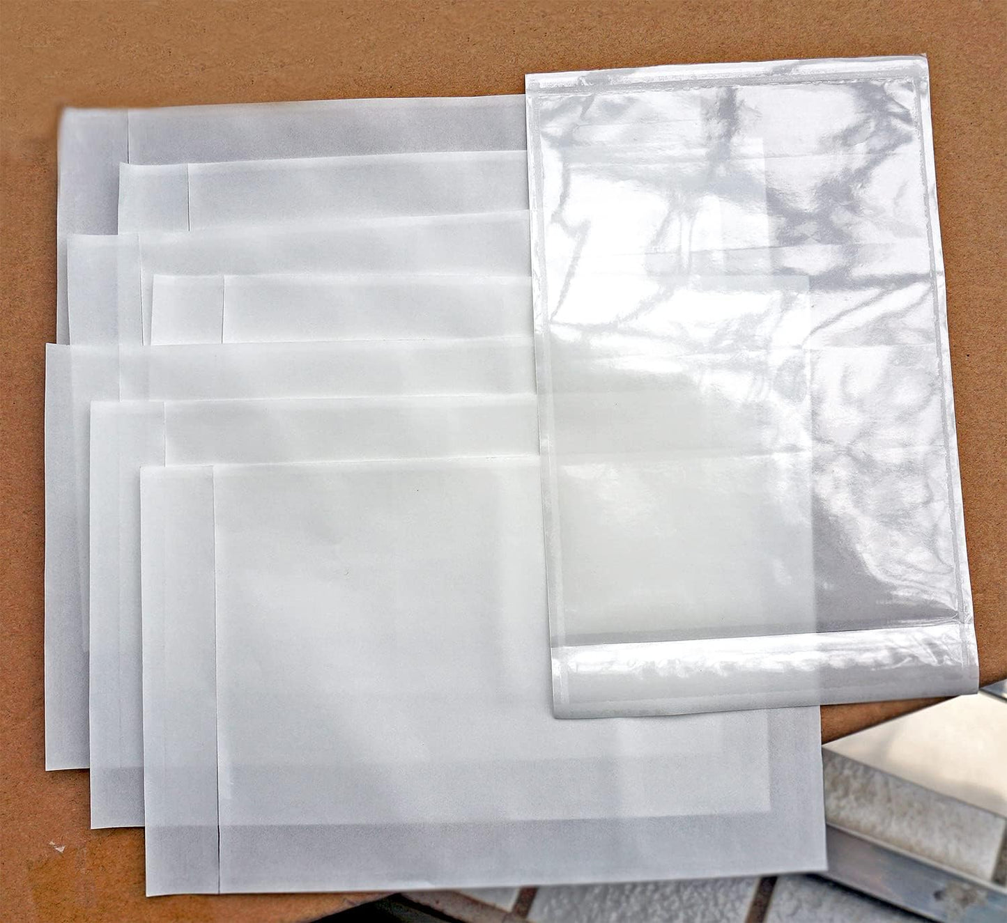 BEUYI Premium 4.7''x7.5'' Packing List Envelope, Tailored Size for 4x6'' Shipping Labels,Self Adhesive Shipping Label Pouch/Sleeve (50 pack)