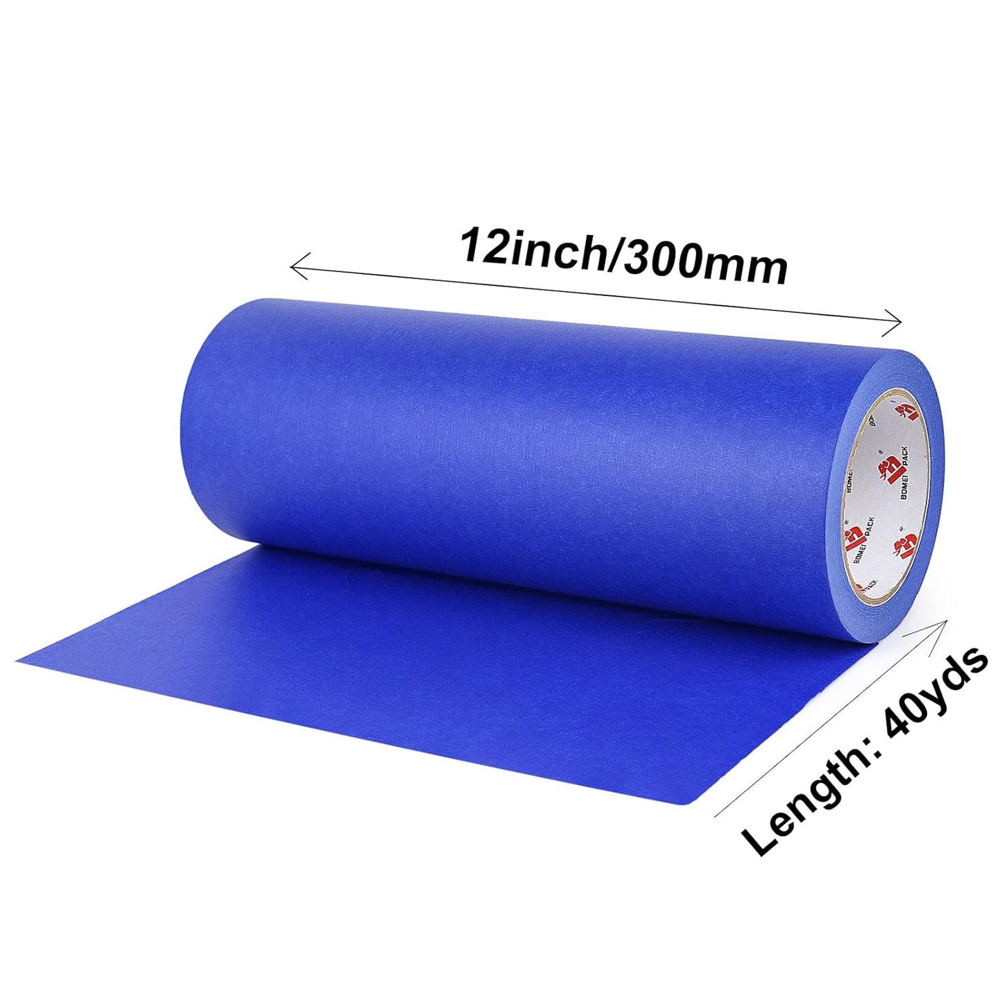 BOMEI PACK Wide Blue Painters Tape 12 Inches x 40 Yards, 3D Tape, 3D Printing Tape for Laser Cutting, 21-Day Clean Removal Wide 12'' Masking Tape