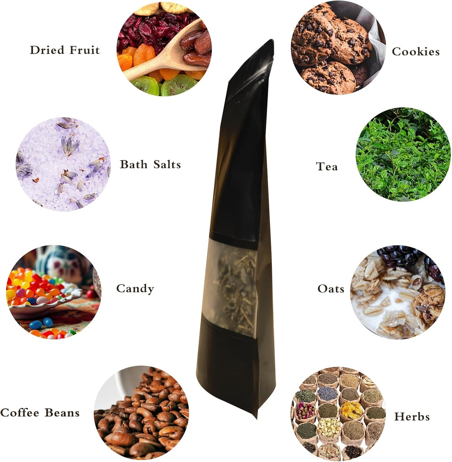100 PCS Resealable Bags, Stand Up Kraft Paper Bags with Matte Window, Zipper Lock Food Storage Bags for Small Business and Home, 5.51 * 8.66 Inch Reusable Sealable Bags for Packaging -Black