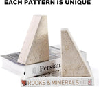 Karibiber Marble Bookends for Heavy Books, Decorative Book Ends for Shelves - Image 4