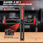 Saker 4-in-1 Drilling Positioning Ruler, Adjustable 13.78in Multifunctional T - Image 5