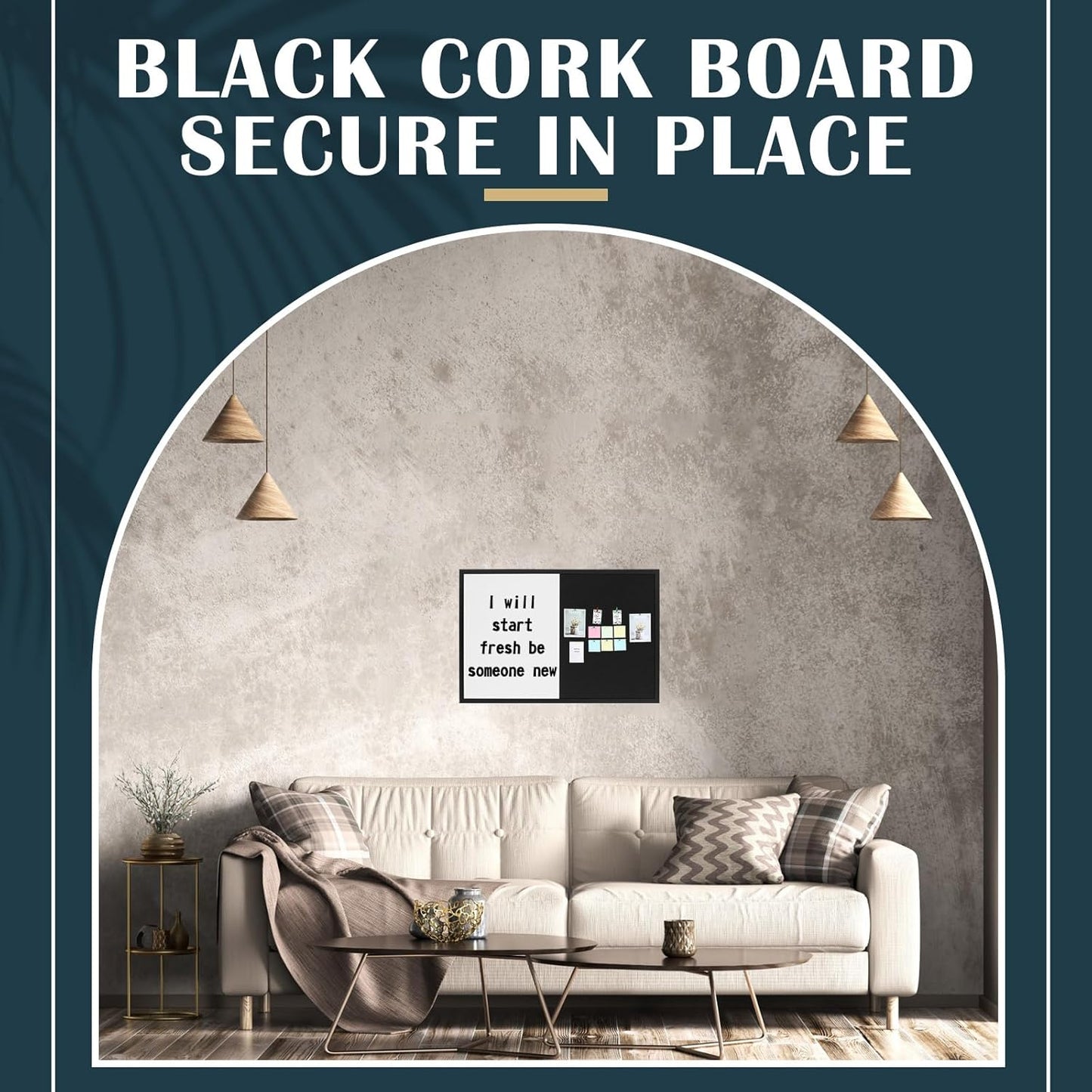 Ireer Framed Bulletin Board 36 x 24 Inches Magnetic Cork and Whiteboard Combo Dry Erase and Cork Board Combo for Wall Mounted Presentation Supplies Home Office School