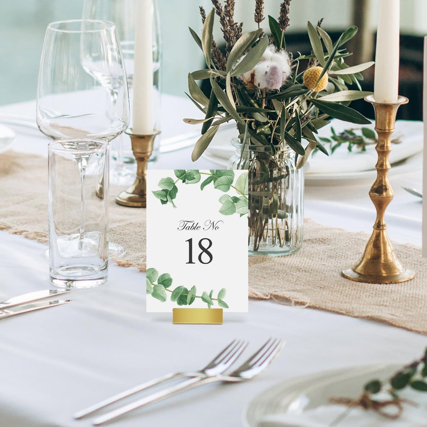 Gold Table Number Holders, 40Pcs Place Card Holders Gold Brass Vintage Finish Table Card Holder Antique Small Table Card Stands Memo Price Tags Reception Party Photo