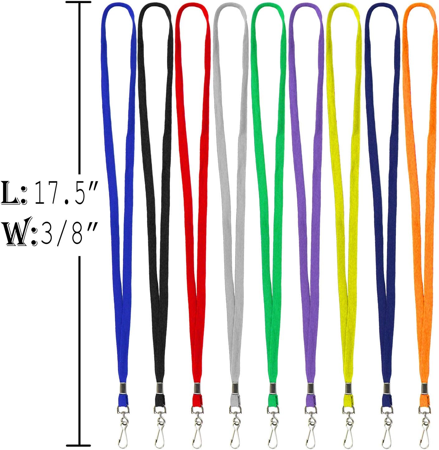 Ollain Badge Lanyards Flat Lanyard Swivel Hooks Durably Neck Bulk lanyards 100 Pack