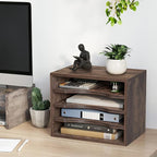 Snughome Vintage Wood File Organizer Desktop, 13.4’’ Document Letter Mail Tray - Image 2