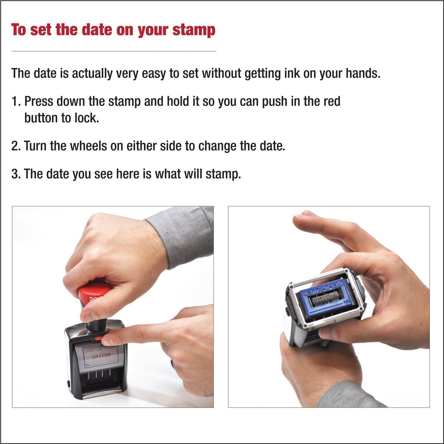 MaxMark Heavy Duty Date Stamp with 6-Line Custom Text, Self Inking Date Stamp - 2460 - Choose from Many Font and Color Options