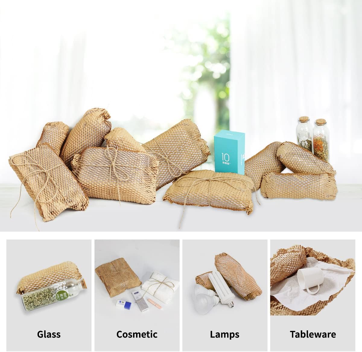 Honeycomb Packing Paper, 20" x 1500' Packing Paper Substitute Alternative for Bubble Cushioning Wrap, Recyclable and Eco-Friendly Honeycomb Paper for Moving Shipping Packaging, Products & Gifts