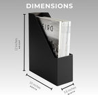 BLU MONACO | Cardboard Magazine File Holder Set of 6 Black | Vertical Magazine - Image 9