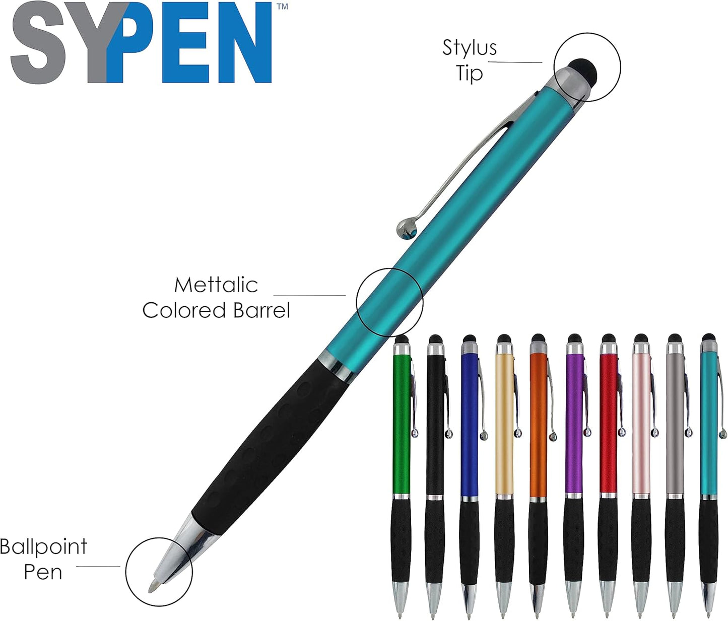 Personalized Pens With your Custom Logo or Text-600 Pack Bulk-for Businesses, Parties, and Events, 2 in 1 Ballpoint Pen & Stylus for Touchscreen Devices, Orange Barrel, Black Ink