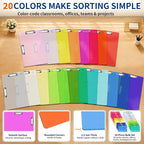 20 Pack 11 x 17 in Plastic Clipboards 20 Colors, Dual Clip Landscape | Portable - Image 3