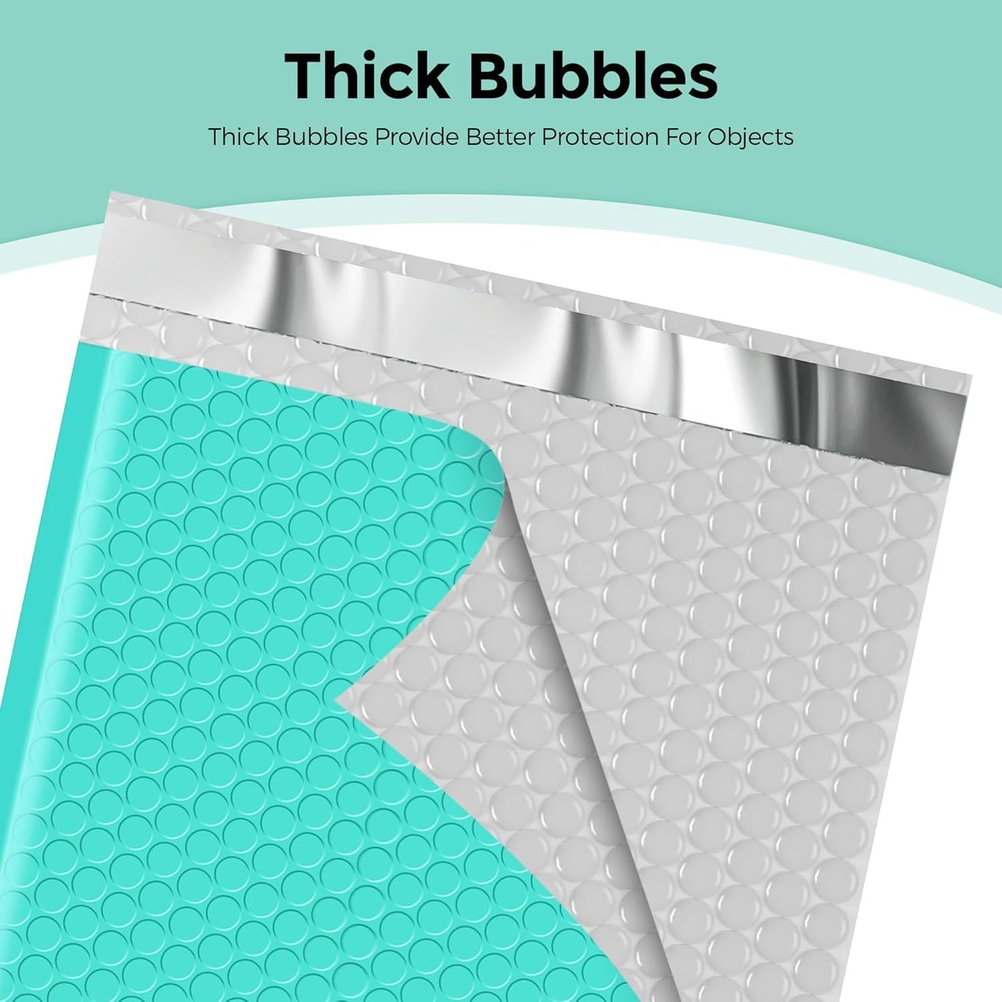 Metronic 3750 Pack Bubble Mailer 10.5x16 Inch Teal,Usable Size 10.5x15 Waterproof Padded Envelopes,Self-Seal Large Bubble Mailers Cushioning for Shipping,Jewelry Makeup Supplies, Packaging Bulk