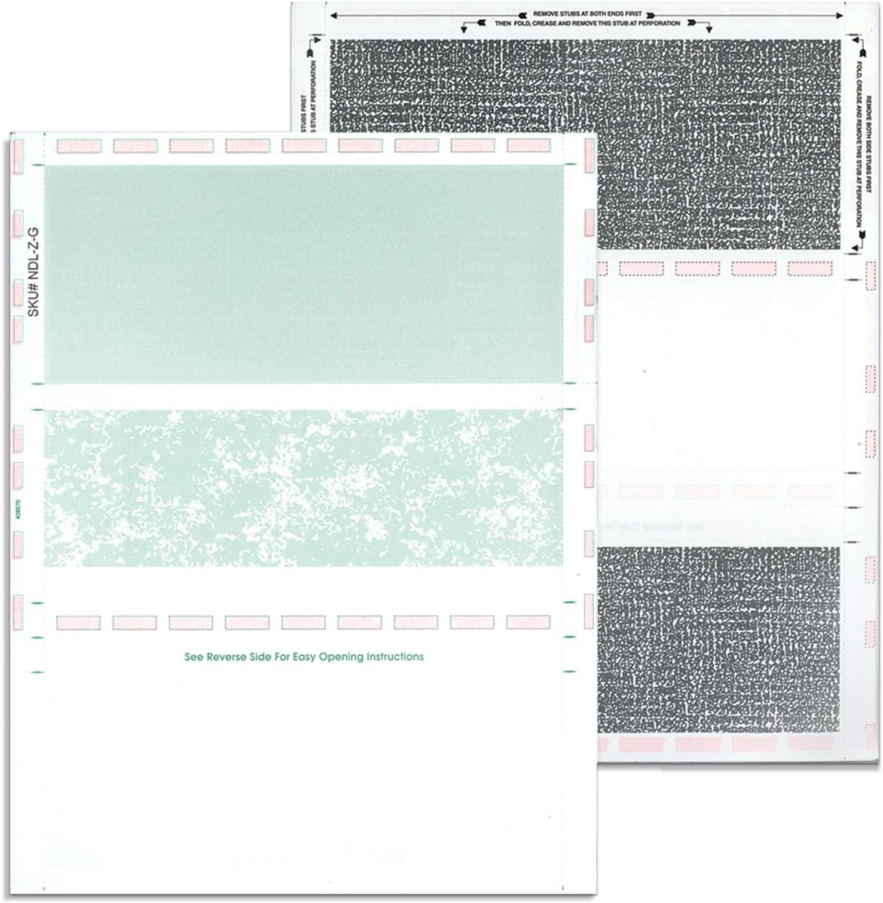 Next Day Labels - 8-1/2" x 11" Pressure Seal Self Mailer Checks (Green-250)
