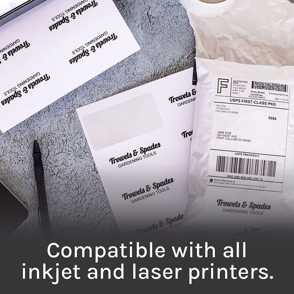 Premium Label Supply White Sticker Address Labels – 2" x 4" – Laser/Inkjet Compatible – (10 per Sheet), 500 Sheets – 5,000 Total Adhesive Labels