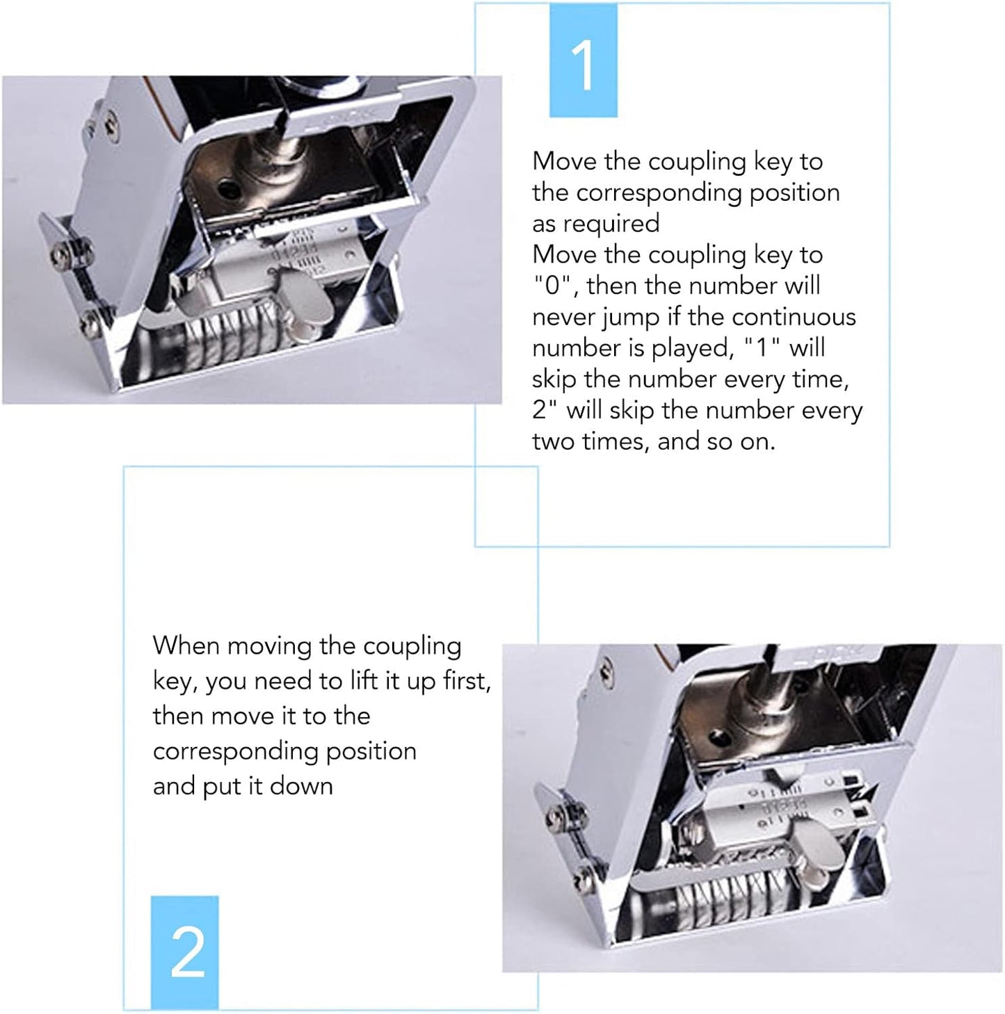 Number Stamp 8 Digit Automatic Numbering Machine, Self Inking Batch Number Stamp Multifunction DIY Scrapbooking Roller Stationery for Banking Accounting