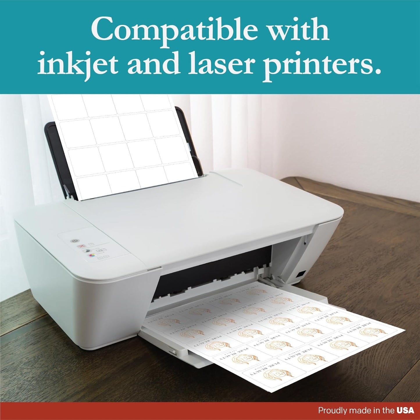 Premium Label Supply White Sticker Square Labels – 2" x 2" – Laser/Inkjet Compatible – (20 per Sheet), 500 Sheets – 10,000 Total Adhesive Labels