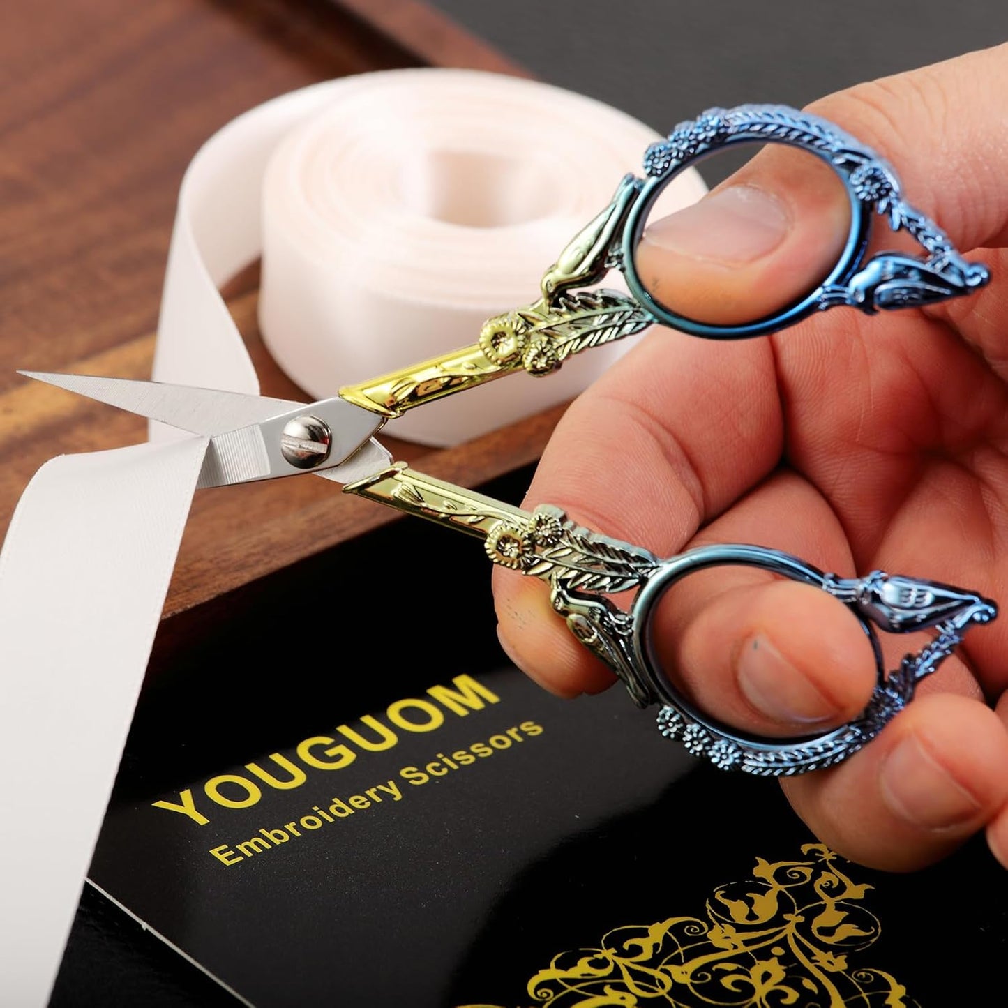 Small Craft Scissors, Little Travel Sharp Embroidery Scissors All Purpose, Straight Tips Mini Sewing Shears, Precision Detail Thread Cutting Snips