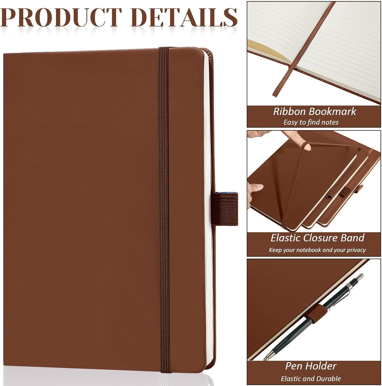 Laumoi 14 Pack Lined Journal Notebooks 5.5 x 8.2 Inch A5 Hardcover Notebook College Ruled Notepad with Pen Holder PU Leather Ruled Lined Journals for School Business Work Writing(Deep Color)