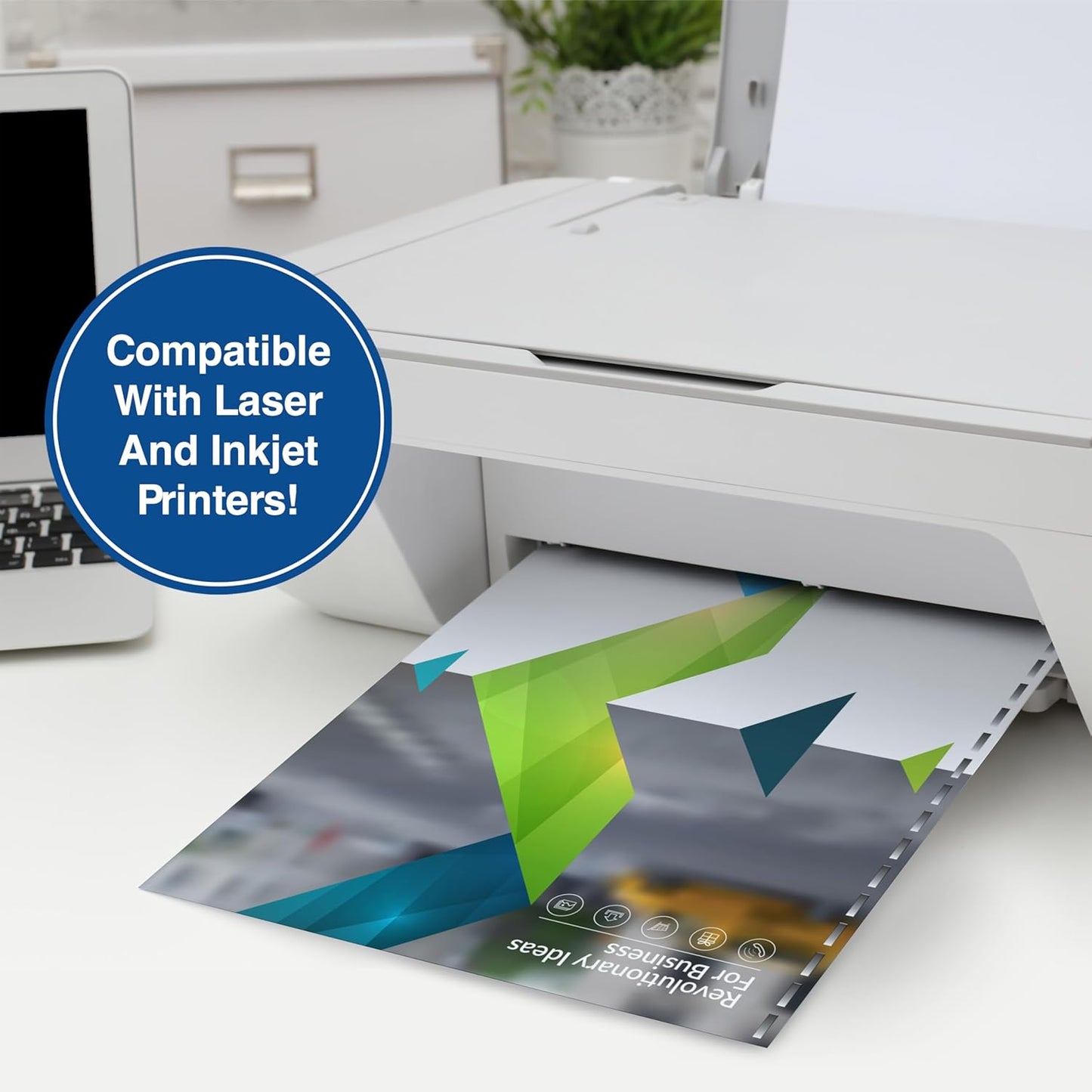 PrintWorks Professional GBC 19 Hole Comb Binding Pre-Punched Paper - Book Binding Printer Paper - Made in the USA - 500 Sheets - 8.5" x 11" - 24 lb - 92 Bright White (04329)
