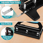 AFMAT 3 Hole Punch Heavy Duty, 9/32" Holes, 50-Sheet Hole Puncher 3 Ring - Image 6