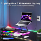 JOYEKY RGB Laptop Stand for Desk, Adjustable Ergonomic Laptop Riser - Image 3