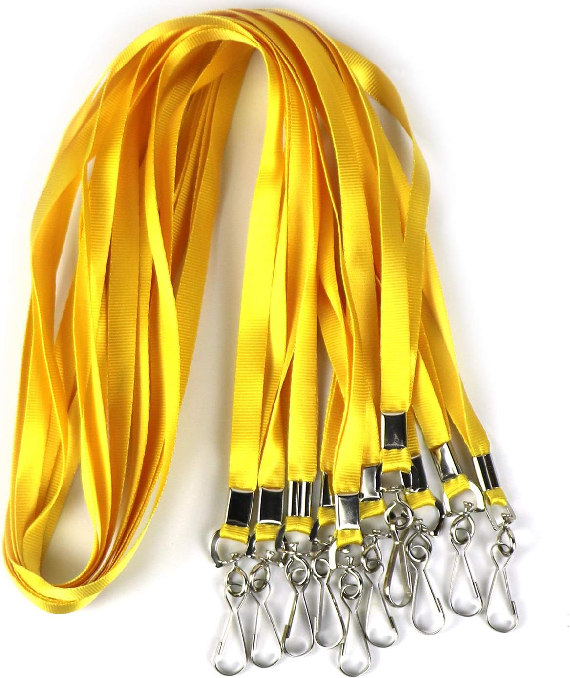 Bulk Lanyards Premium Cruise Lanyard Nylon Badge Lanyards Id Holder Perfect for Office, Kids, Teachers (Yellow, 100Pack)
