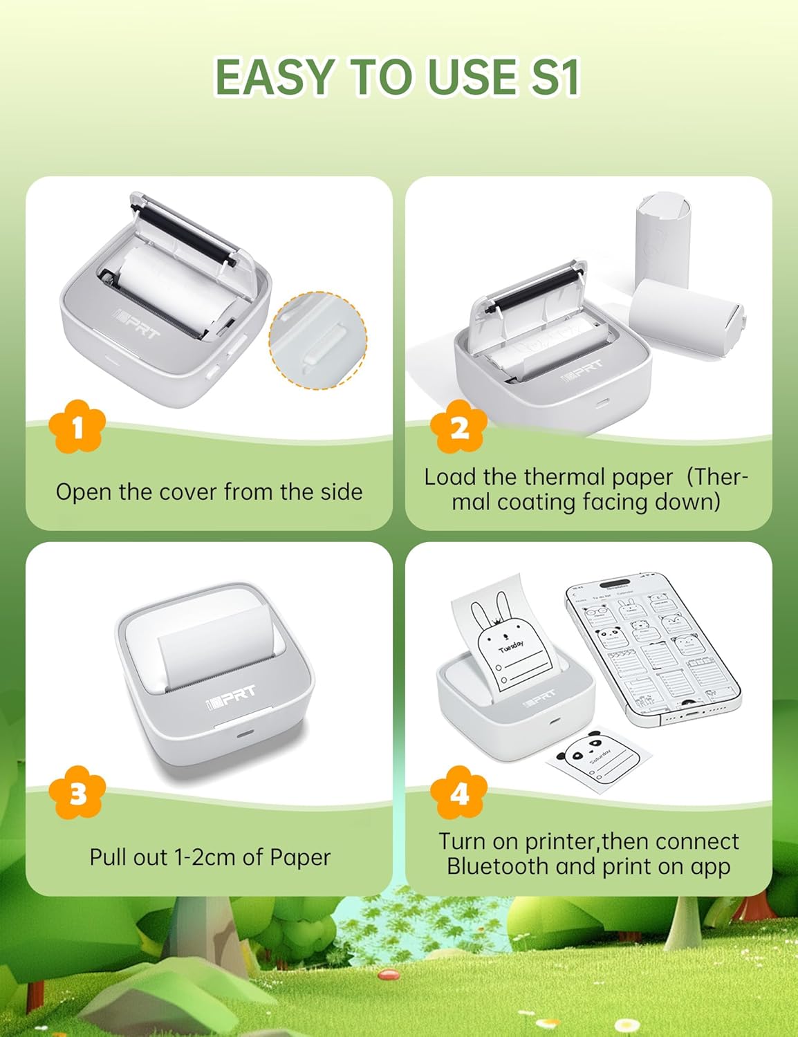 iDPRT Sticker Printer Mini Thermal Portable Printer & Pocket-Sized Sticker Maker, Ideal for Learning Notes, DIY Projects & Kids Gifts, Grey