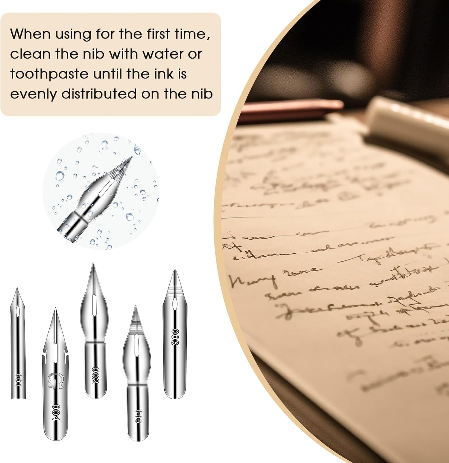 12PCS Comic Pen Nibs Set, Oblique Calligraphy Dip Pen Nib Holder with Stainless Steel Replacements for Writing, Signing, Painting