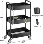 YASONIC 3 Tier Rolling Cart - Image 6
