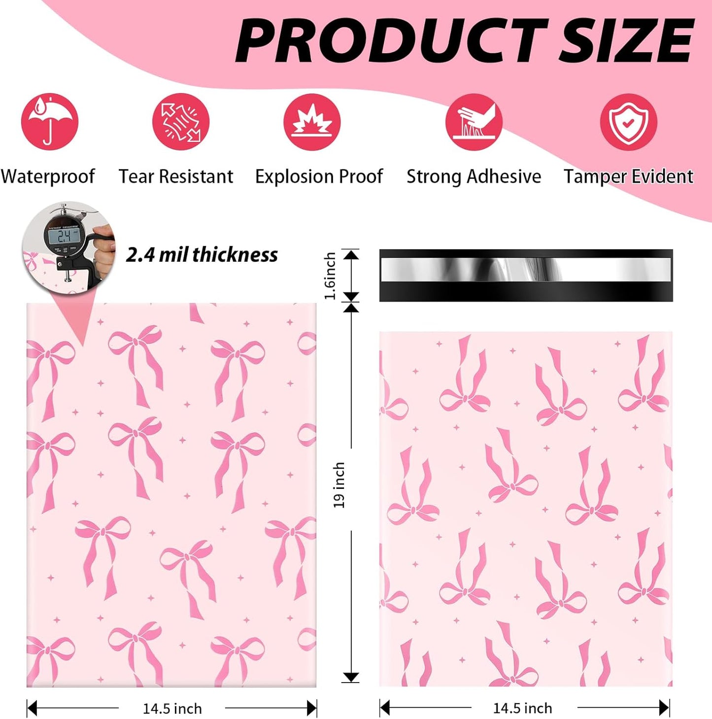 Oududianzi Large Poly Mailers 14.5x19, 100PCS Shipping Bags, Self Seal Mailers Poly Bags, Mailing Envelopes Bulk, Polymailer Packaging Bags for Small Bussiness