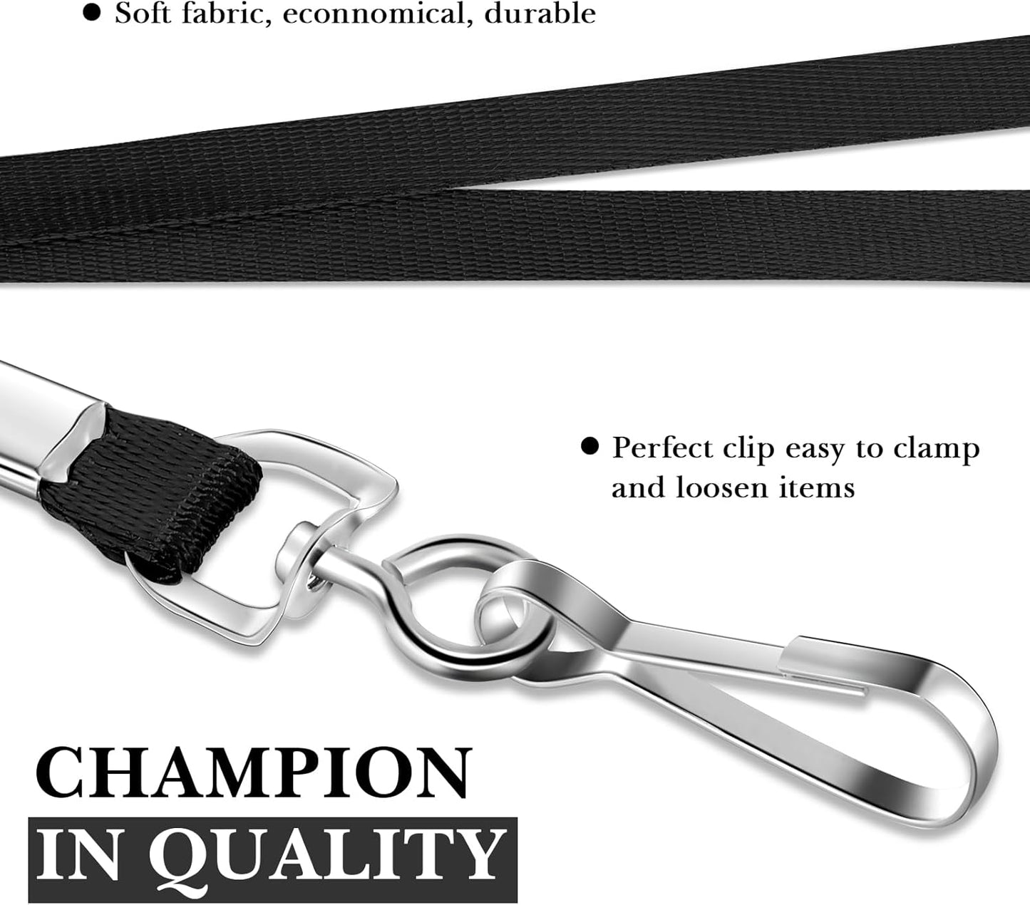 Epakh 200 Pcs Lanyards for ID Name Badge Holder Neck Lanyard Flat with Clips Neck Straps for Office School Nurse