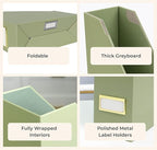 BLU MONACO | Set of 6 Foldable Magazine File Holders in Earth Green | - Image 6
