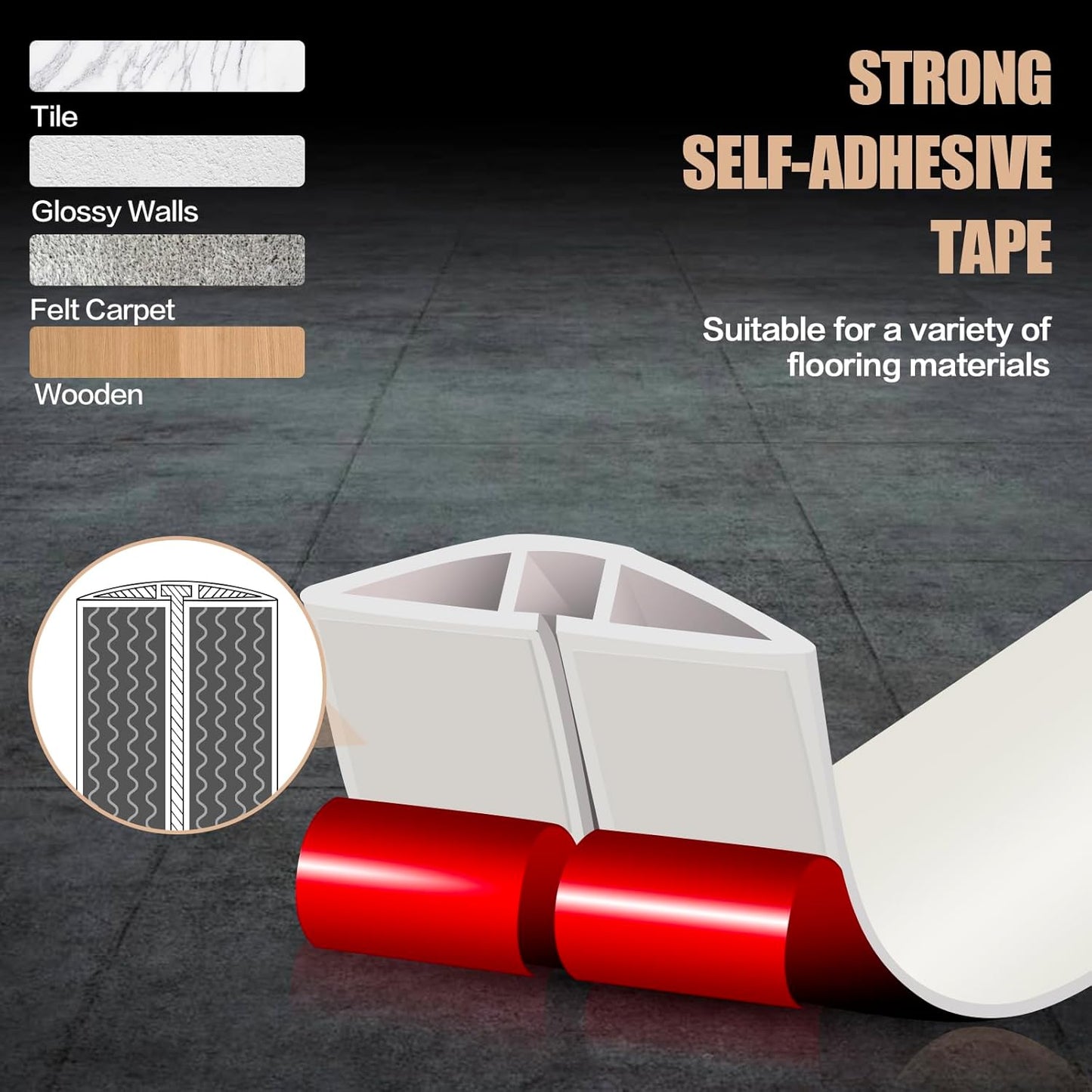 Floor Cord Cover Cable Cavity Self Adhesive Cord Hider Floor 10FT Floor Cable Management Power Cord Protector Floor Electric Cord Covers for Offices, Gym, Exhibitions (Beige, 1.97" x 10')