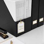 BLU MONACO | Cardboard Magazine File Holder Set of 6 Black | Vertical Magazine - Image 6