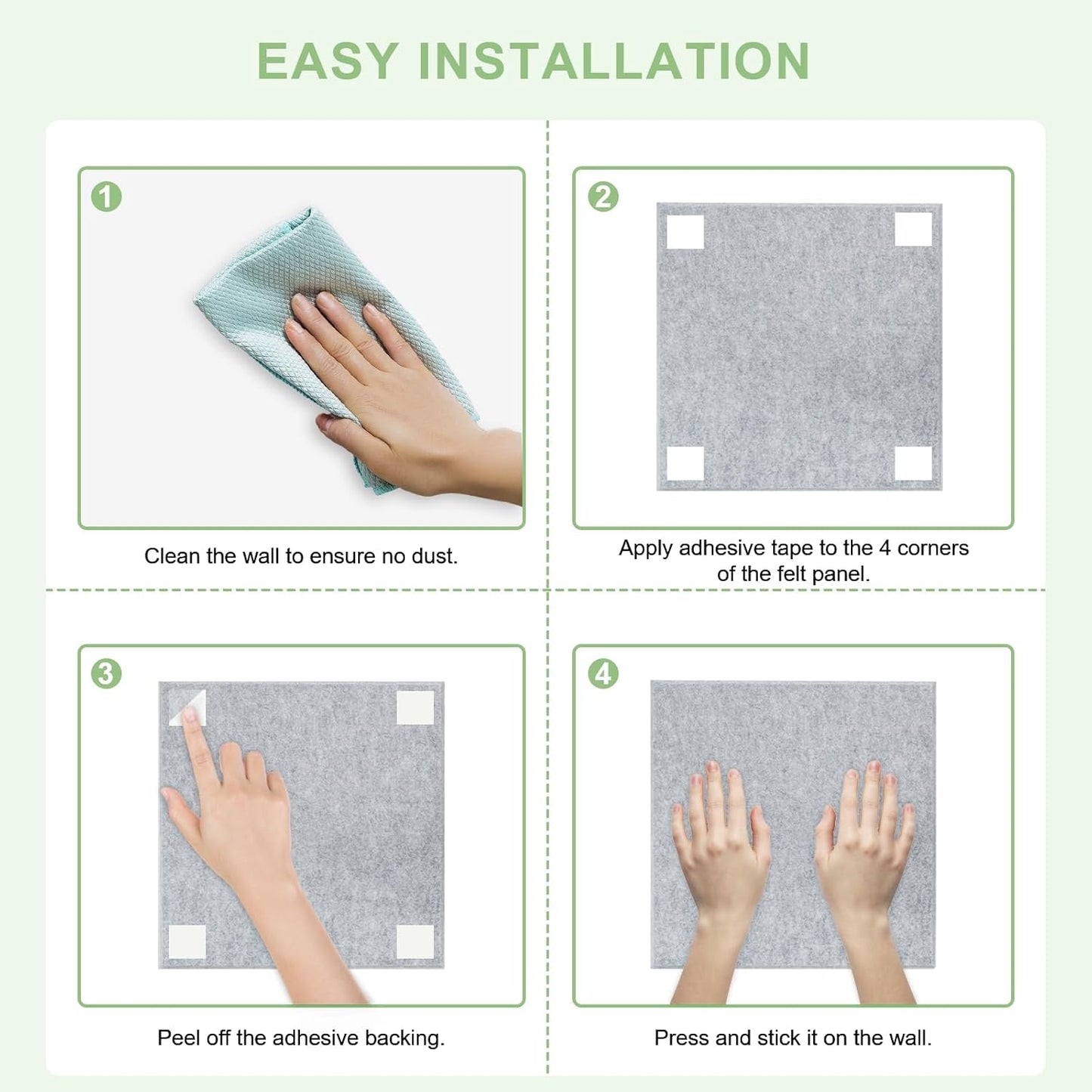Large Cork Board for Wall 6 Pack, Bulletin Board 36" X 24", Felt Board Wall Tiles with 72 Damage-Free Removable Pads & Push Pins, Alternative Pin Board Cork Board for Office Home, Dark Grey