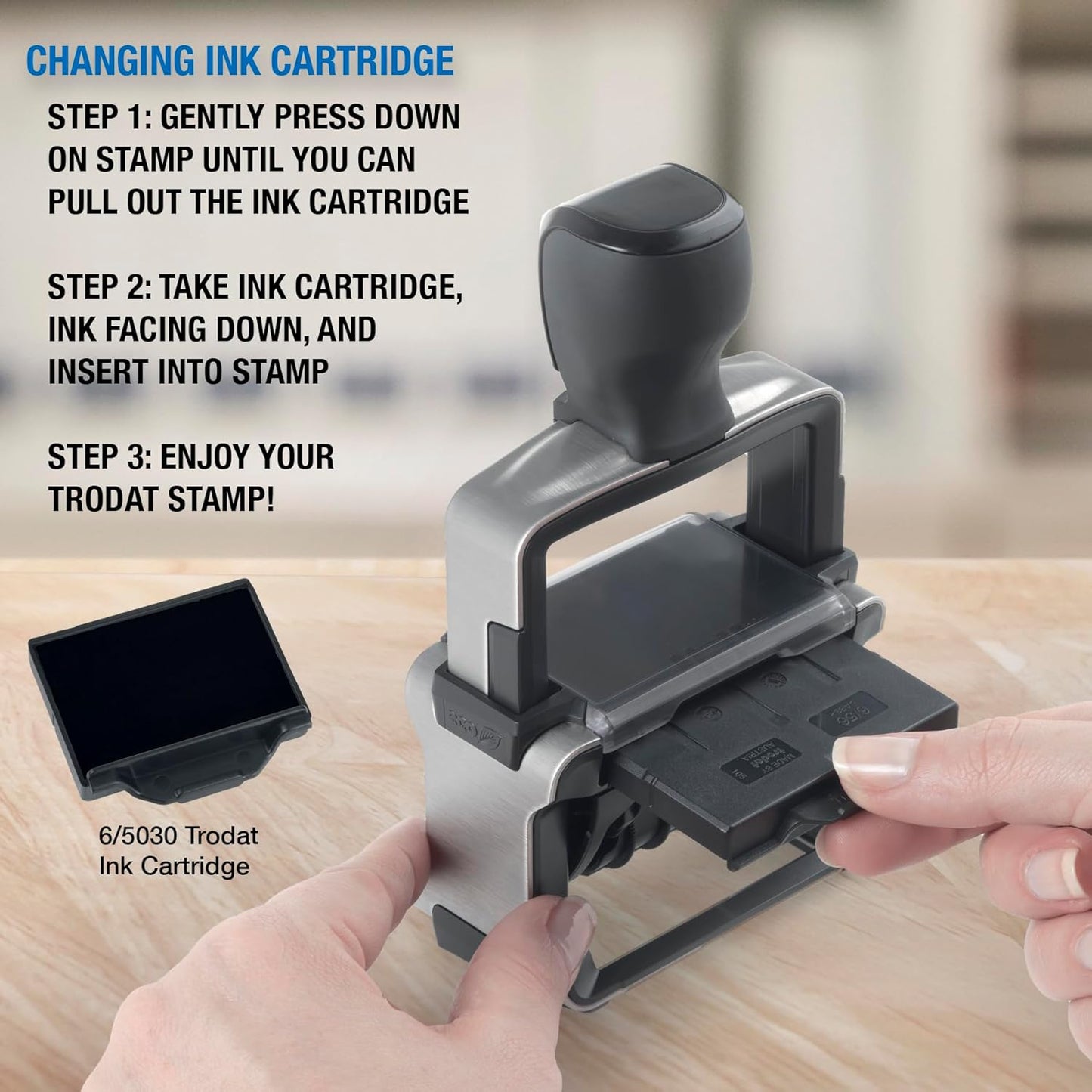 Trodat 5030 Professional 4.0 Date Only Stamp, Self Inking, Impression Size 1-5/8” x 3/8” (Black)