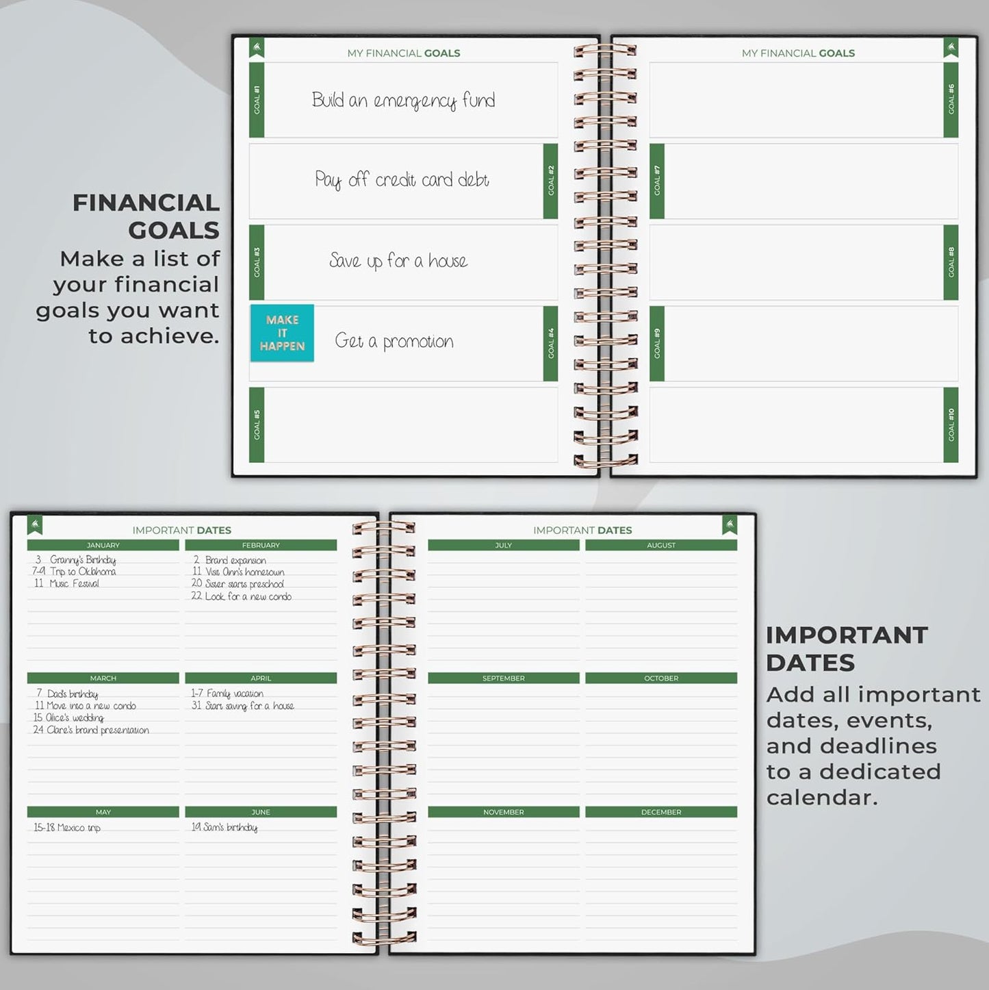 Clever Fox Budget Planner – Coiled Finance Book, Monthly Financial Journal, Budgeting Organizer & Expense Tracker Notebook, 8.5x9.5″ (Black)