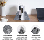 Karibiber Marble Bookends for Heavy Books, Decorative Book Ends for Shelves - Image 3