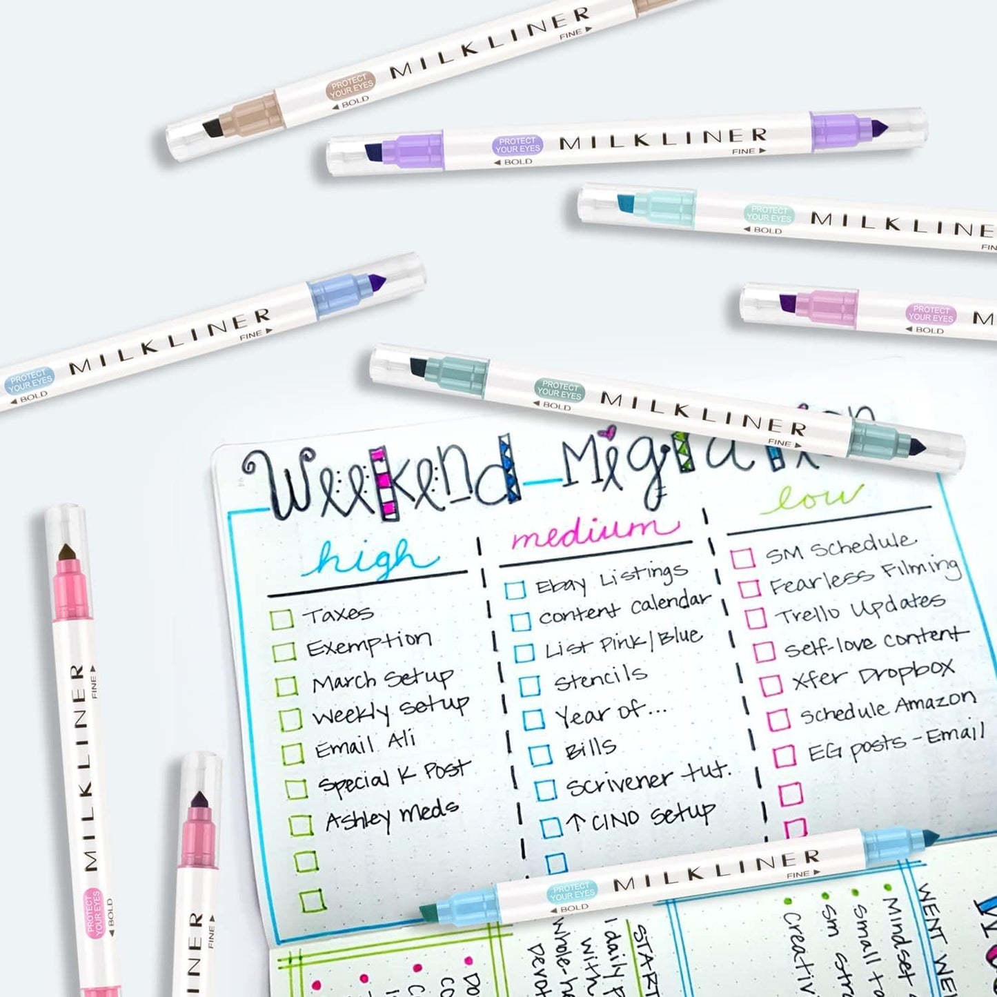 YOOUSOO Pastel Highlighters, Highlighters Assorted Colors, 24 Unique Retro Colors, Quick Dry Dual tip and Fine Tip No Bleed Highlighter Markers for Bible Journals Planners Books Notes