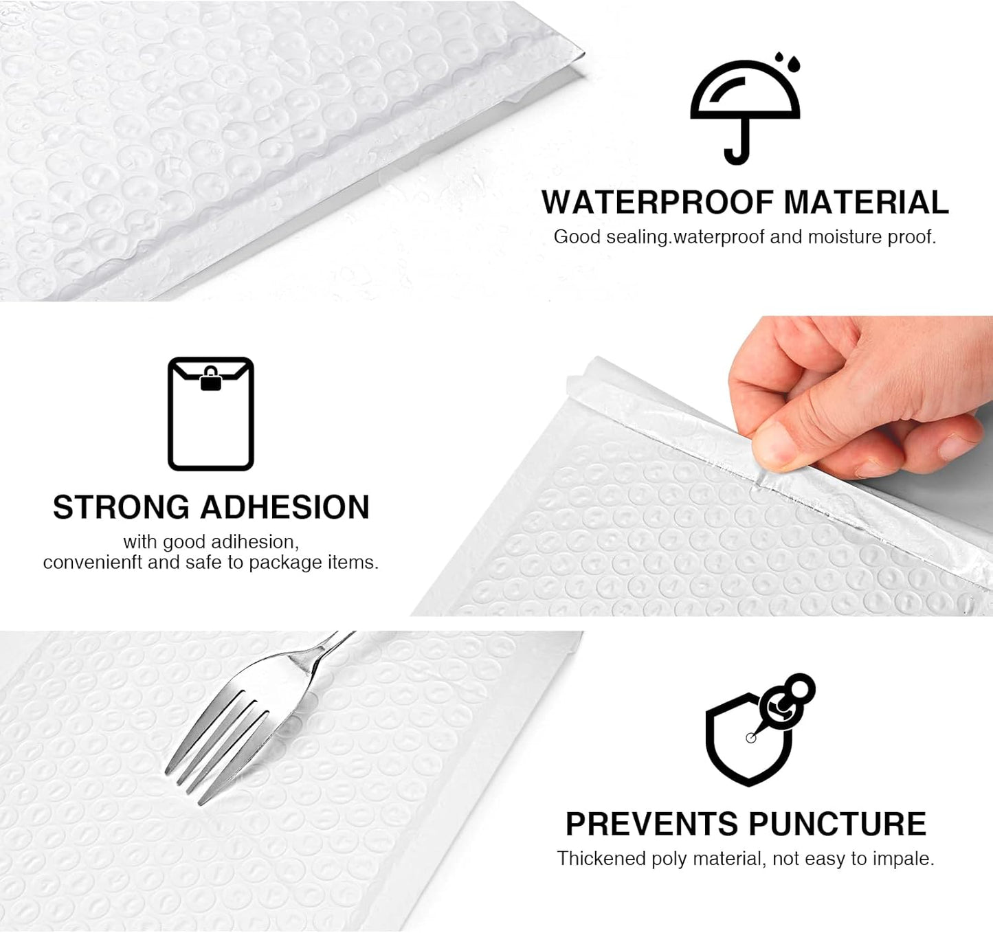 Metronic White Bubble Mailers 6x10" 100 PC Self-Seal Bubble Mailer Usable Size 6x9" Thick Padded Envelopes Cushion Mailing Envelopes Bubble Padded for Mailing Makeup Jewelry
