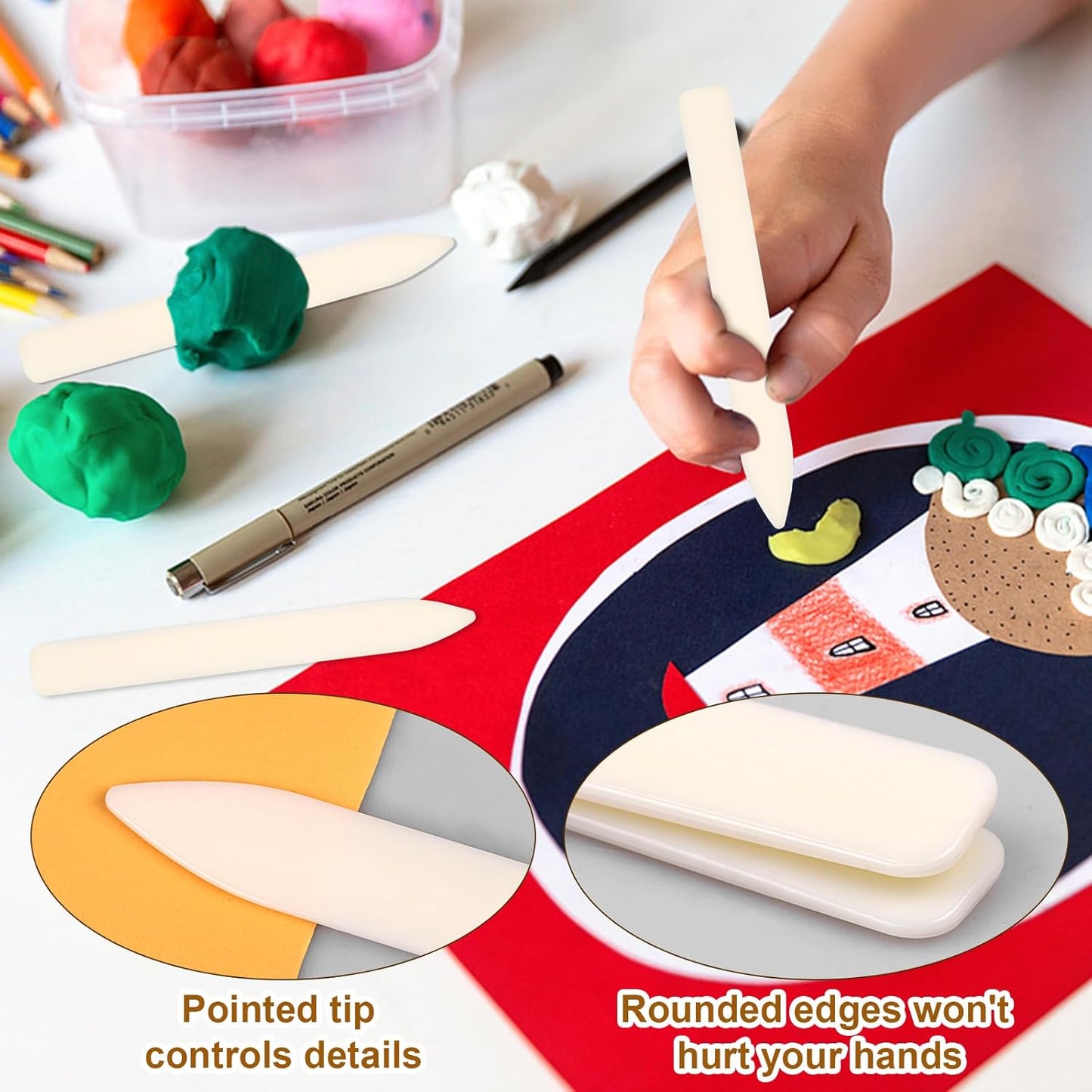 20 Pack Bone Folder Tool, Plastic Bone Folder Crafts Scoring Folding Creasing Paper Crafting Scrapbooking Tool for Paper Leathercrafts Bookbinding and DIY Card Making Handmade