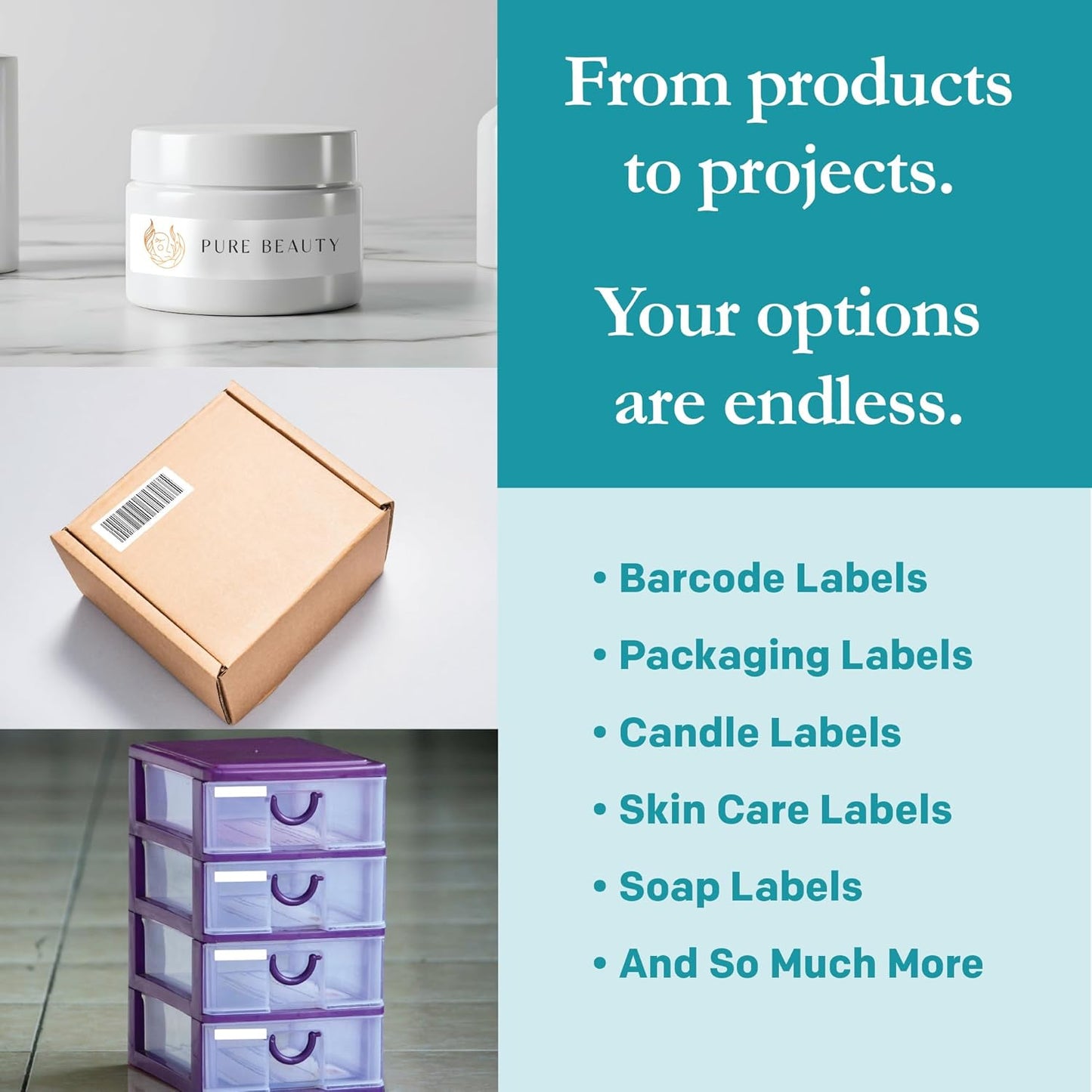 Premium Label Supply White Sticker Address Labels – 4" x 1" – Laser/Inkjet Compatible – (20 per Sheet), 100 Sheets – 2,000 Total Adhesive Labels