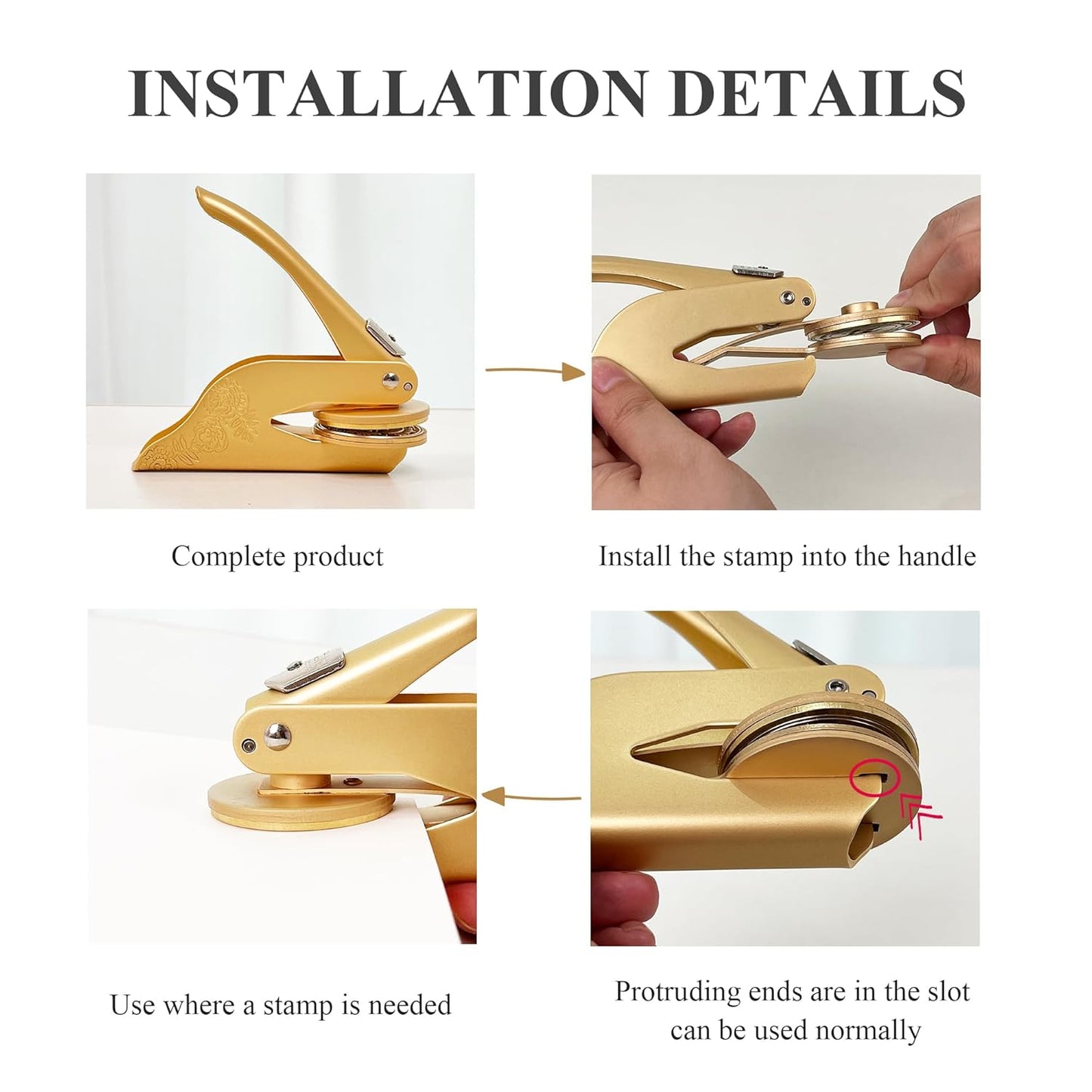 Book Embosser Custom Embosser Stamp with Your Name or Design Personalized Library Embosser Stamp Customized Books Business Cards Paper Documents Notebooks etc. (13)