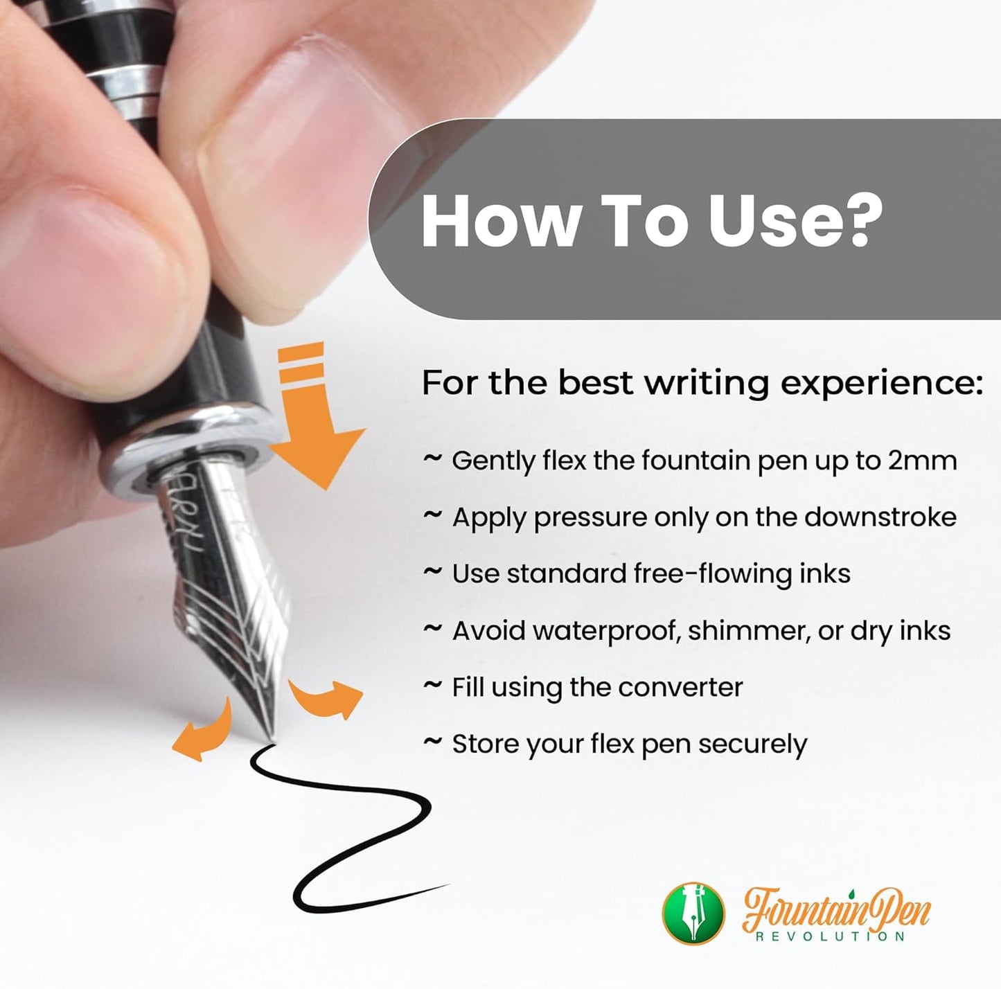 Jaipur V2 Piston Filled Refillable Fountain Pen - Black Ultra Flex Cursive Pen w/Stainless Steel Nib - Luxury Pens w/Acrylic Body & Ebonite Feed - Fountain Pens for Journaling & Calligraphy
