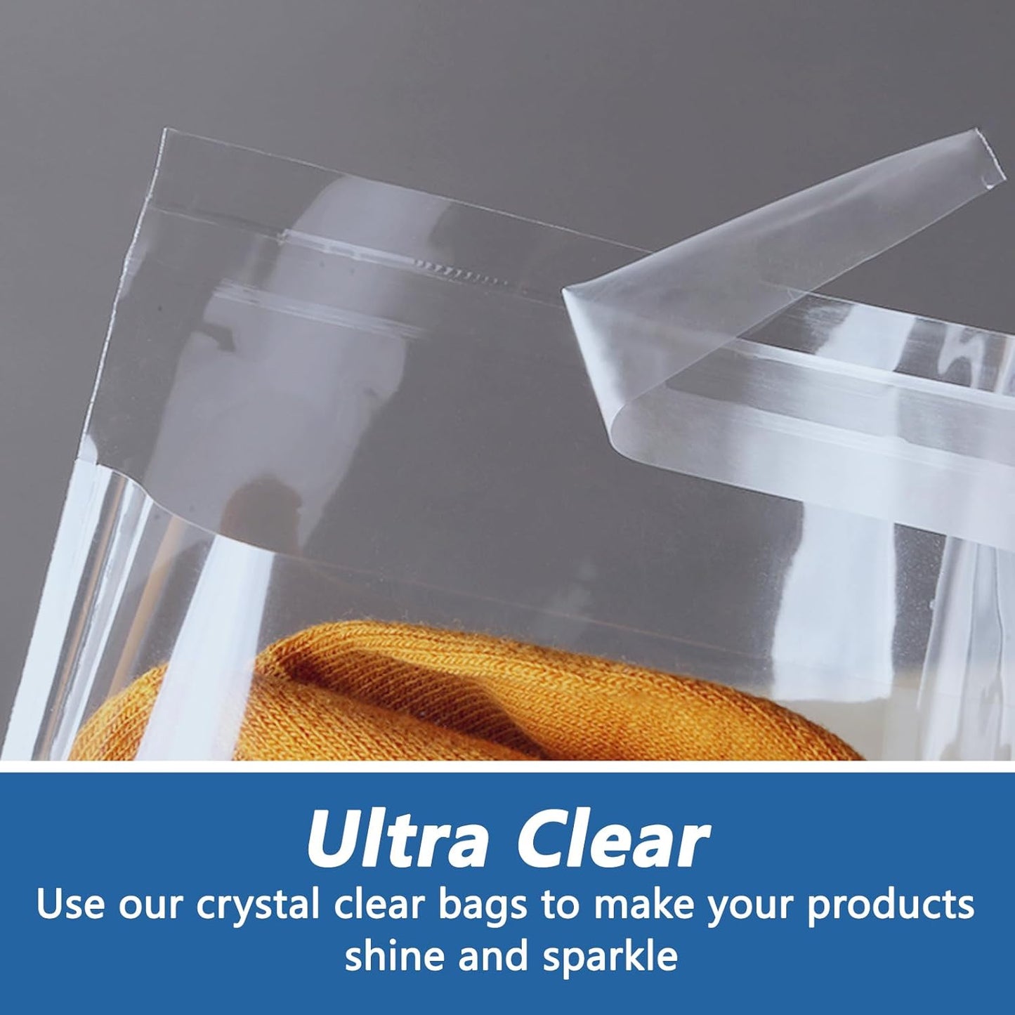 iMailer - 1000 Pack - 5" x 7" Cellophane Bags Self Adhesive- Resealable Clear Poly Cello Bags for A2 A4 A6 Cards & Envelopes, Bakery, Cookies, Treats